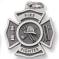 Firefighter Pewter Key Chain