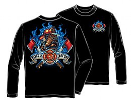 First In Last Out Fire Dog Long Sleeve T Shirt 