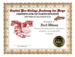 Football Certificate Style A
