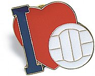 I Love Volleyball Lapel Pin