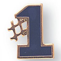 #1 Enameled Chenille Pin - Blue