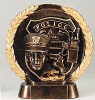 Police High Relief Circular Plate