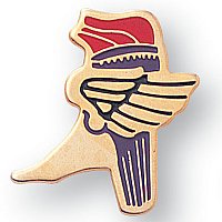 Torch & Winged Foot Chenille Enamel Pin