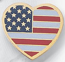 USA Heart Shaped Lapel Pin