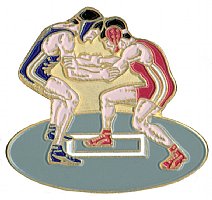 Wrestling Stance Enamel Pin