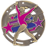 Gymnastics Enamel Fill Color Medal