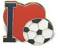 I Love Soccer Lapel Pin